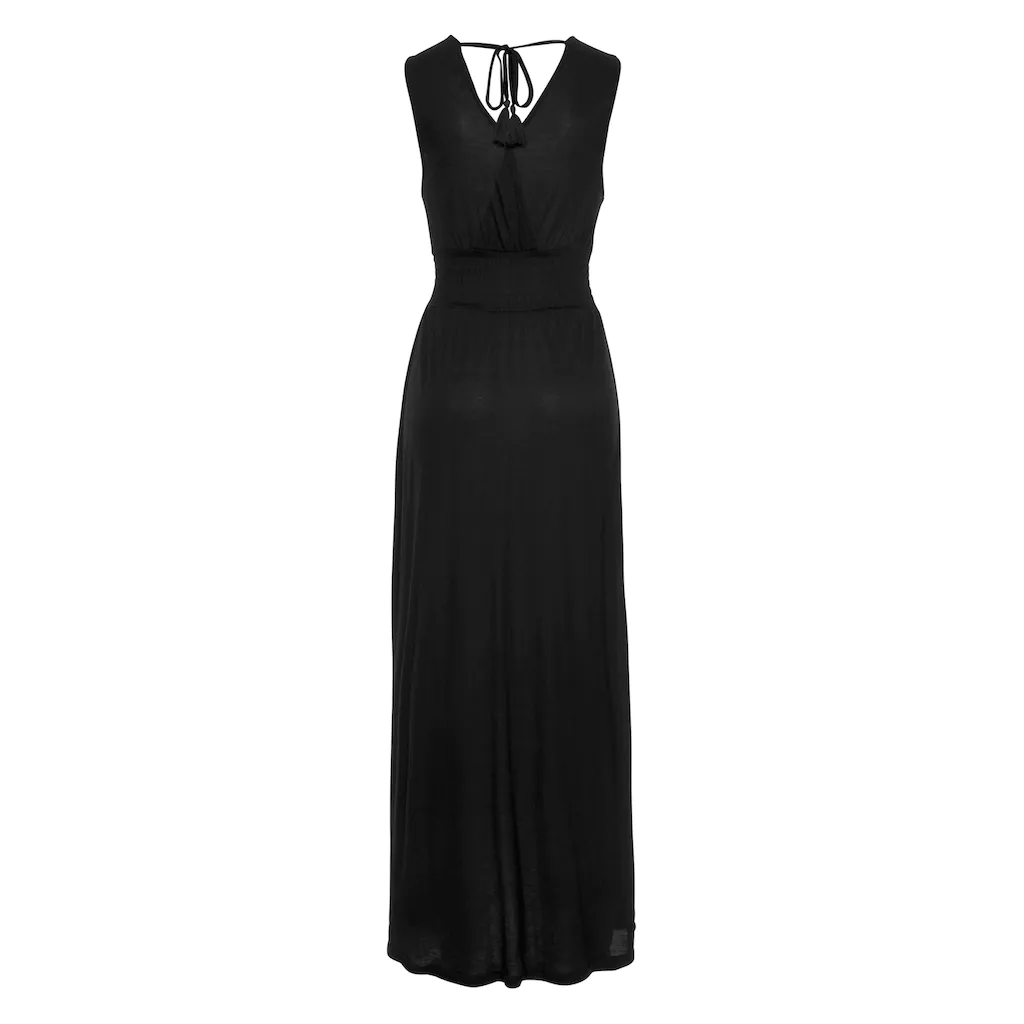 Buffalo Maxikleid mit Druck am Vorderteil und Bindeband hinten Sommerkleid casual-chic Kostenlose Rückgabe