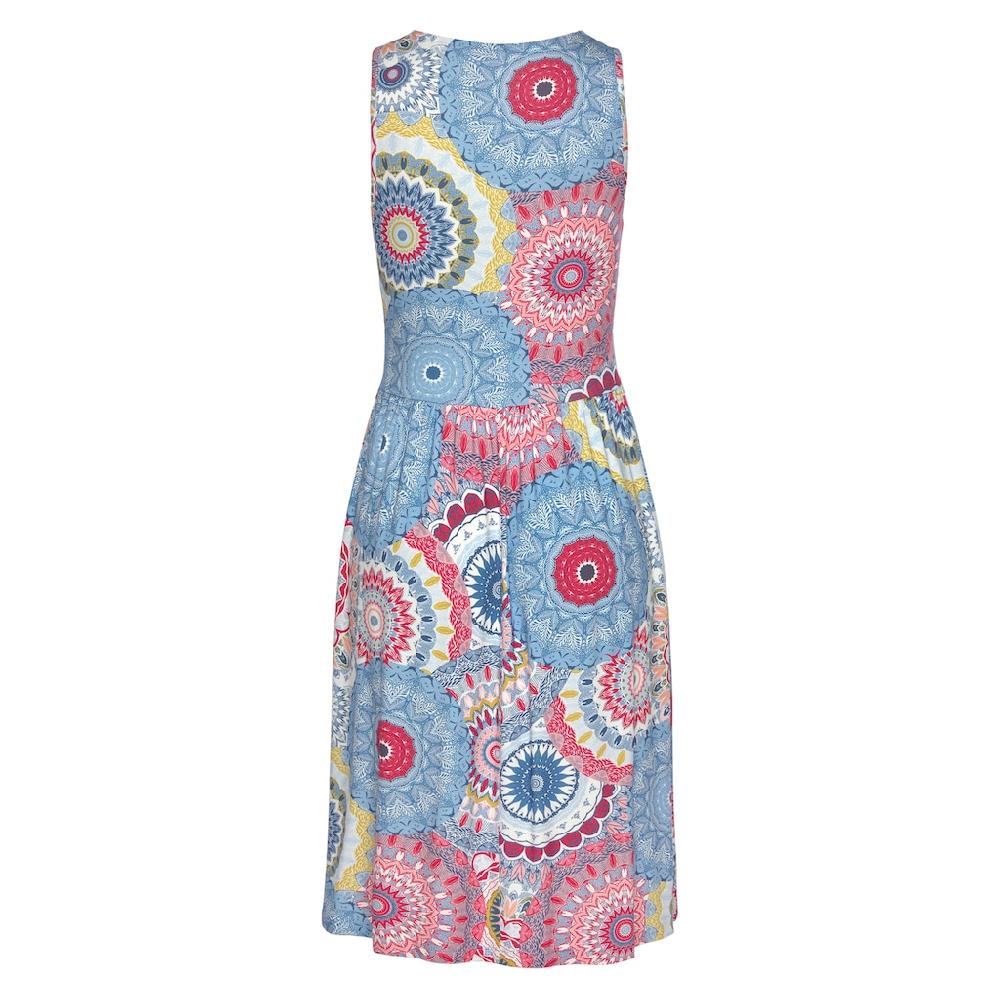 Vivance Jerseykleid mit Alloverdruck und V-Ausschnitt farbenfrohes Sommerkleid Bis zu 50% Rabatt