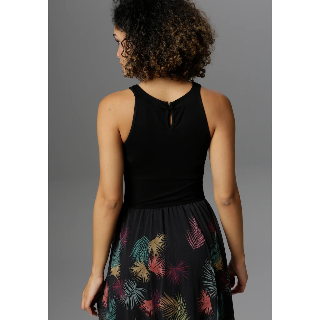 Aniston SELECTED Sommerkleid mit buntem Blätterdruck Riesige Rabatte