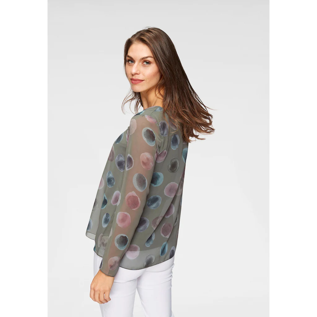 Aniston SELECTED Schlupfbluse mit blickdichtem Jerseyfutter 50% Rabatt mit kostenlosem Versand