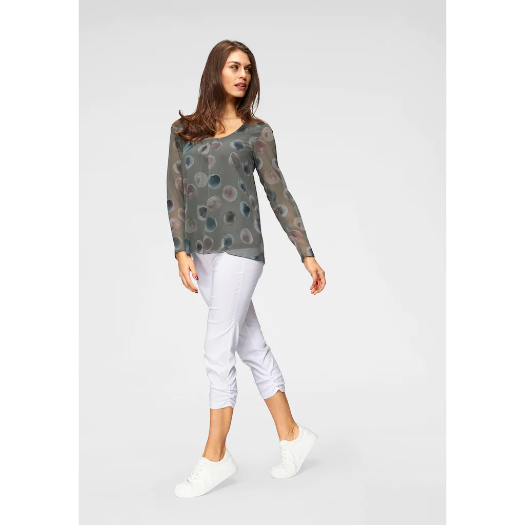 Aniston SELECTED Schlupfbluse mit blickdichtem Jerseyfutter 50% Rabatt mit kostenlosem Versand
