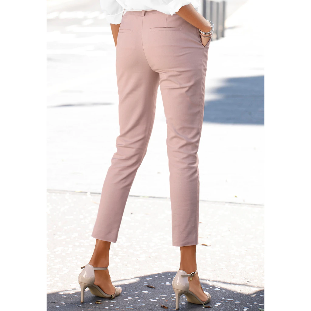 LASCANA Chinohose in verkürzter Länge Stoffhose in schmaler Passform casual-chic Im Verkauf