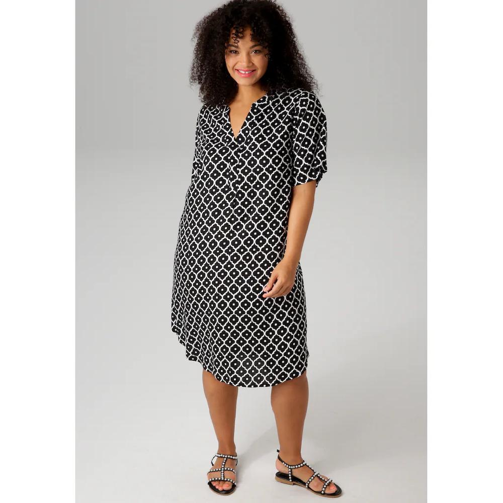 Aniston PLUS Blusenkleid in trendigen Druck - NEUE KOLLEKTION 50% Rabatt für begrenzte Zeit