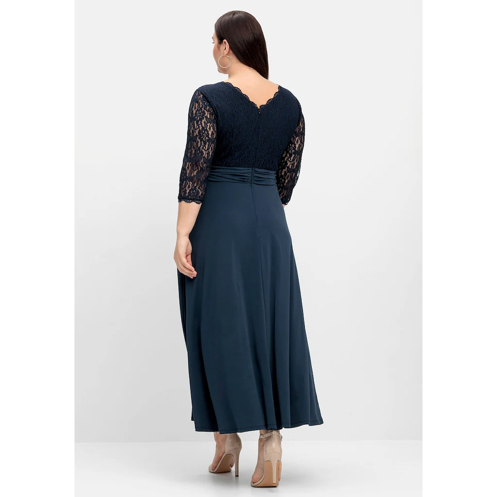 Sheego Abendkleid »Große Größen« mit Oberteil aus floraler Spitze Begrenztes Angebot
