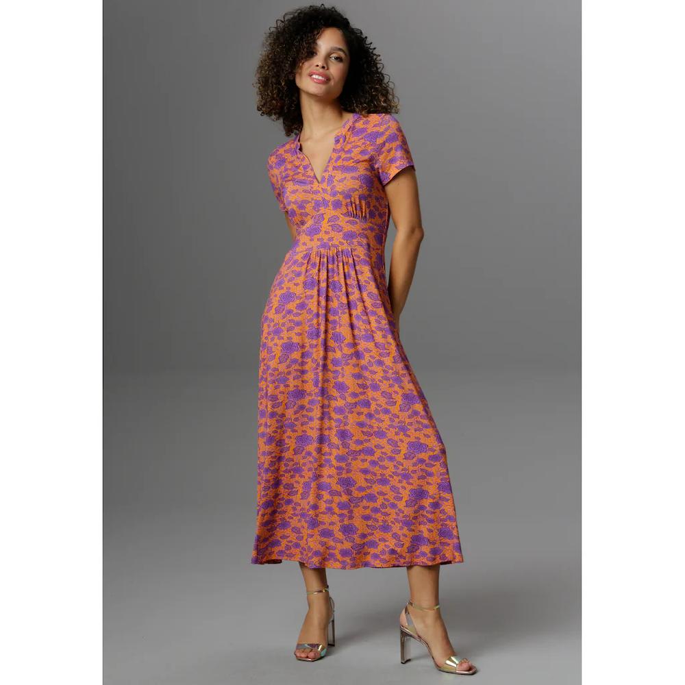 Aniston CASUAL Sommerkleid mit topmodischem Blumendruck Online Outlet