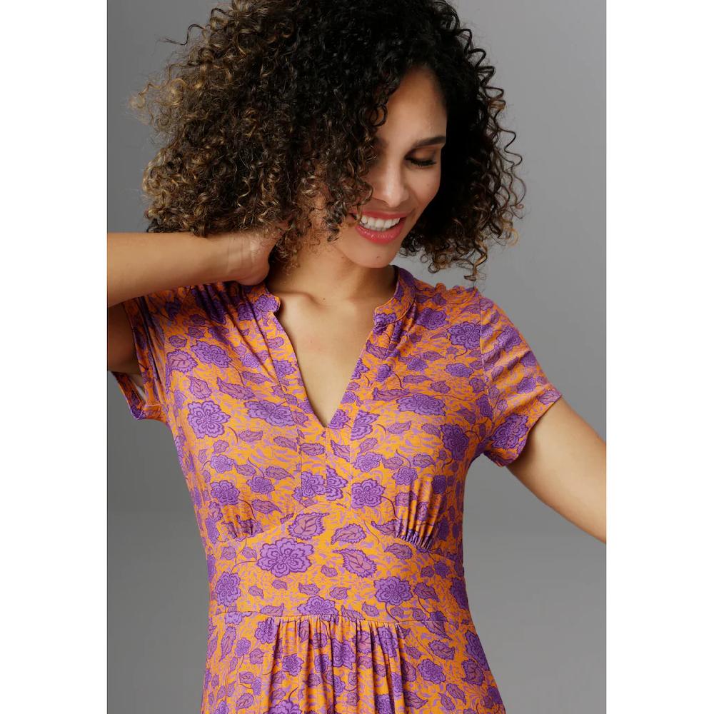 Aniston CASUAL Sommerkleid mit topmodischem Blumendruck Online Outlet