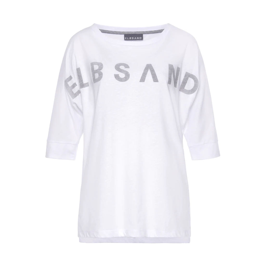 Elbsand Rundhals-Shirt »Iduna« mit Logoprint Baumwoll-Mix lockere Passform Blitzangebot