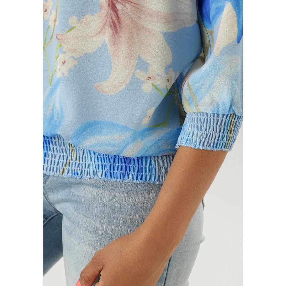 Aniston SELECTED Schlupfbluse mit Smokbündchen und allover Blumenmuster - NEUE KOLLEKTION Große Rabatte