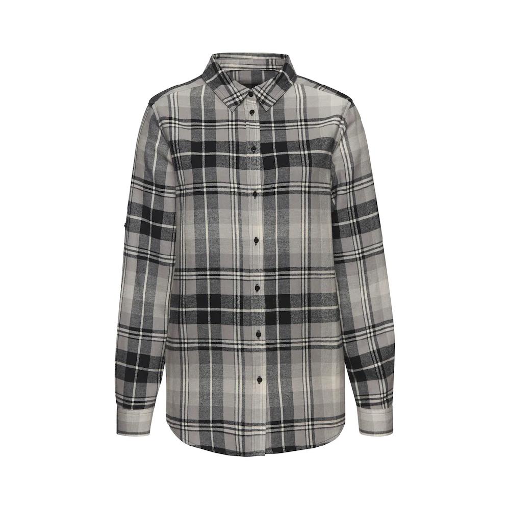 Buffalo Hemdbluse aus weichem Flanell mit Blusenkragen Flanellhemd Karobluse VIP-Rabatte