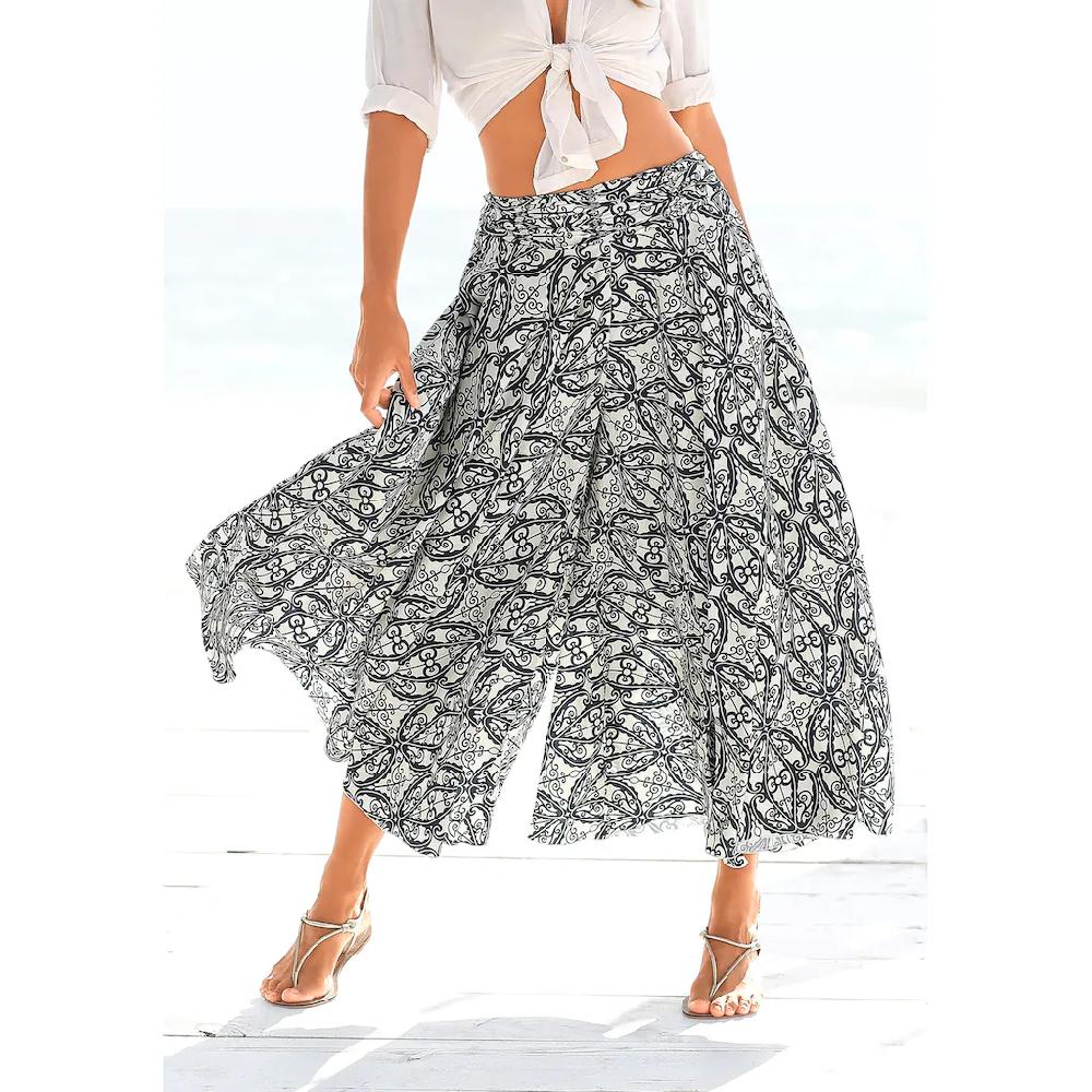 LASCANA Hosenrock mit Alloverdruck Culotte extraweites Bein Letzte 3 Tage