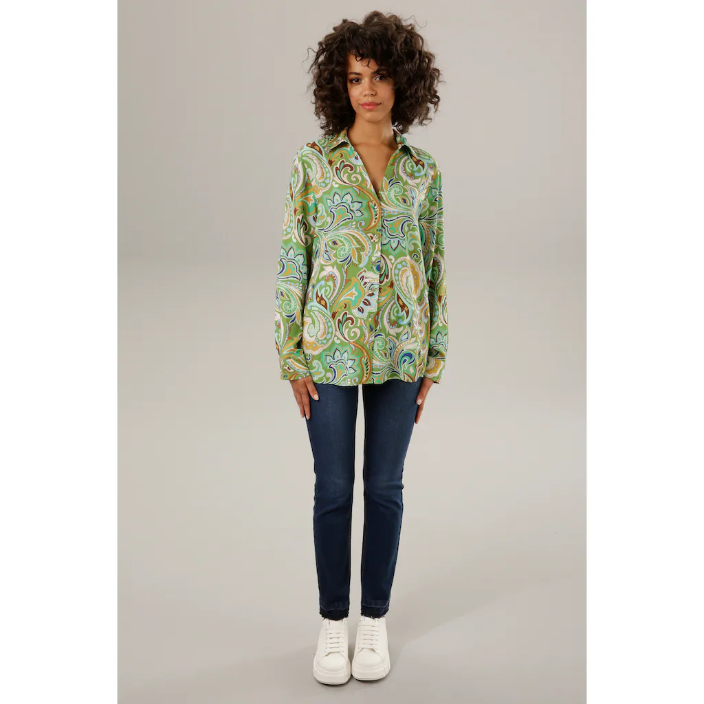 Aniston CASUAL Hemdbluse graphische Paisley-Muster - jedes Teil ein Unikat Letzte 2 Tage