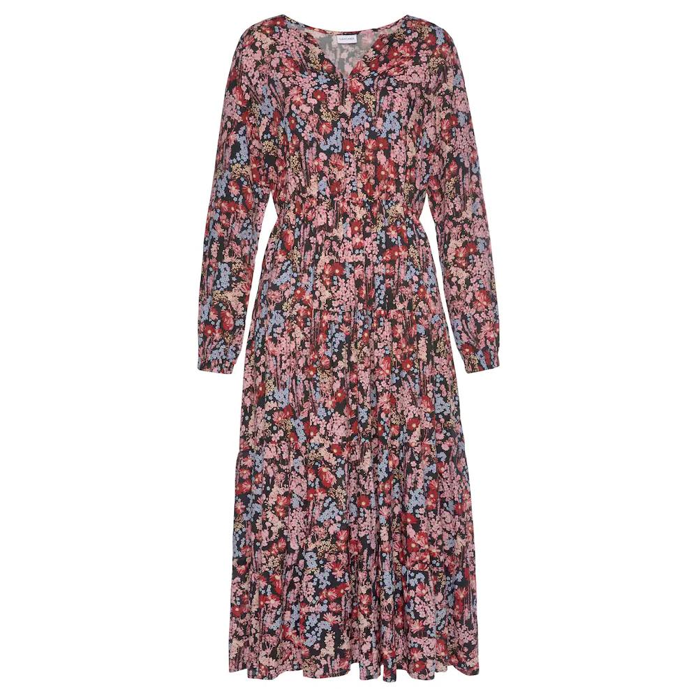 LASCANA Maxikleid mit Blümchenprint und V-Ausschnitt Sommerkleid Bis zu 50% Rabatt