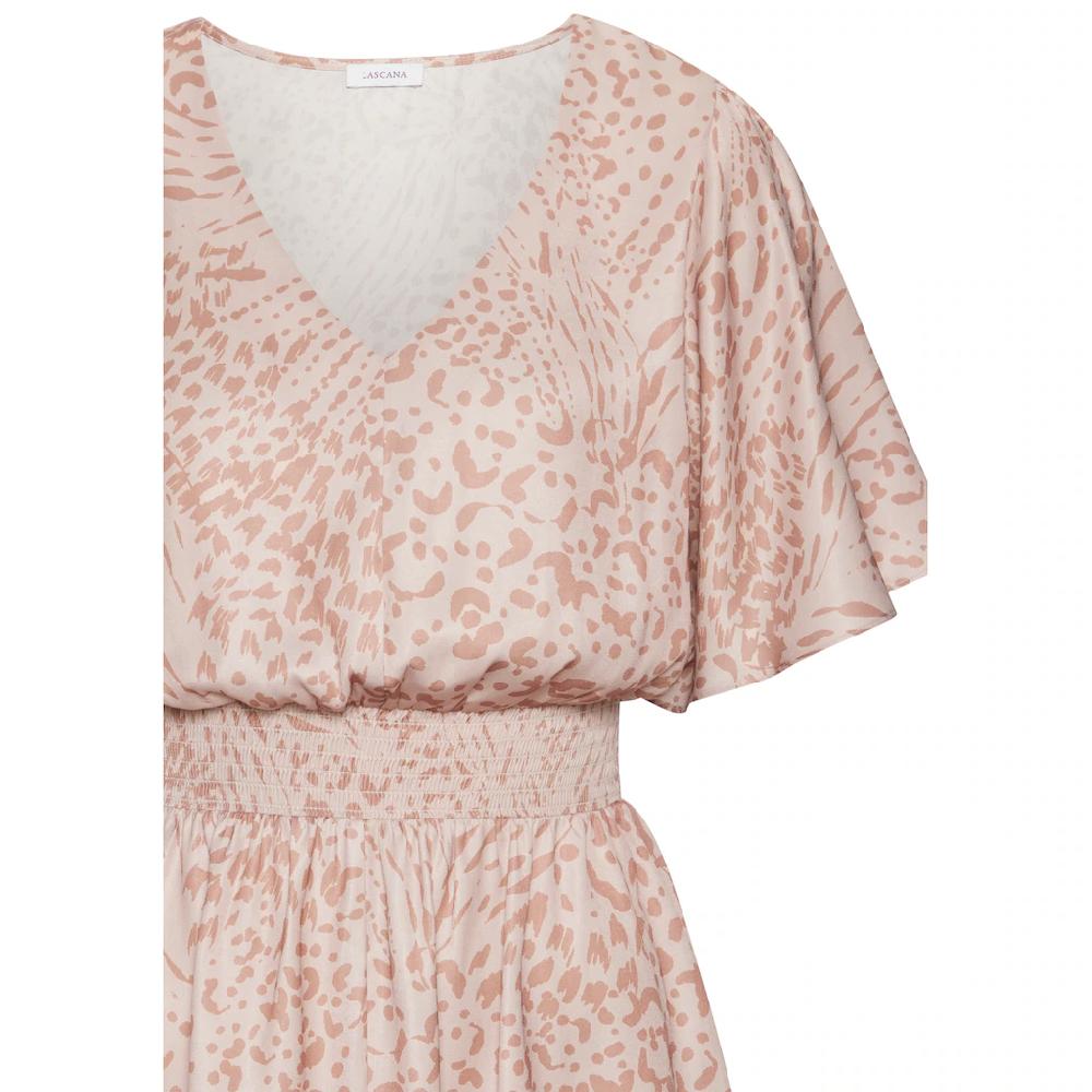 LASCANA Sommerkleid mit Animalprint und Fledermausärmeln Satinoptik elastisch 50% Rabatt mit kostenlosem Versand