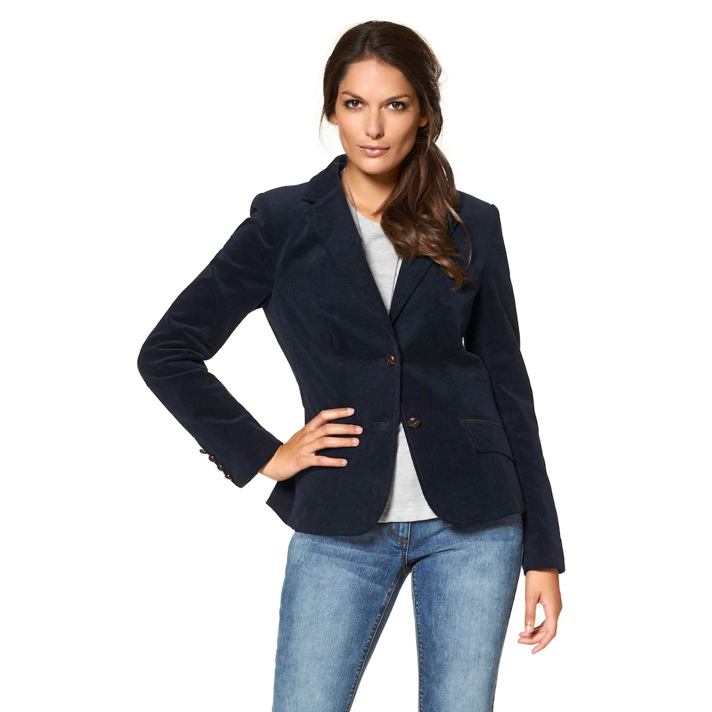 Aniston CASUAL Jackenblazer mit Stoff-Einfassungen und Ärmelpatches Fabrikladen