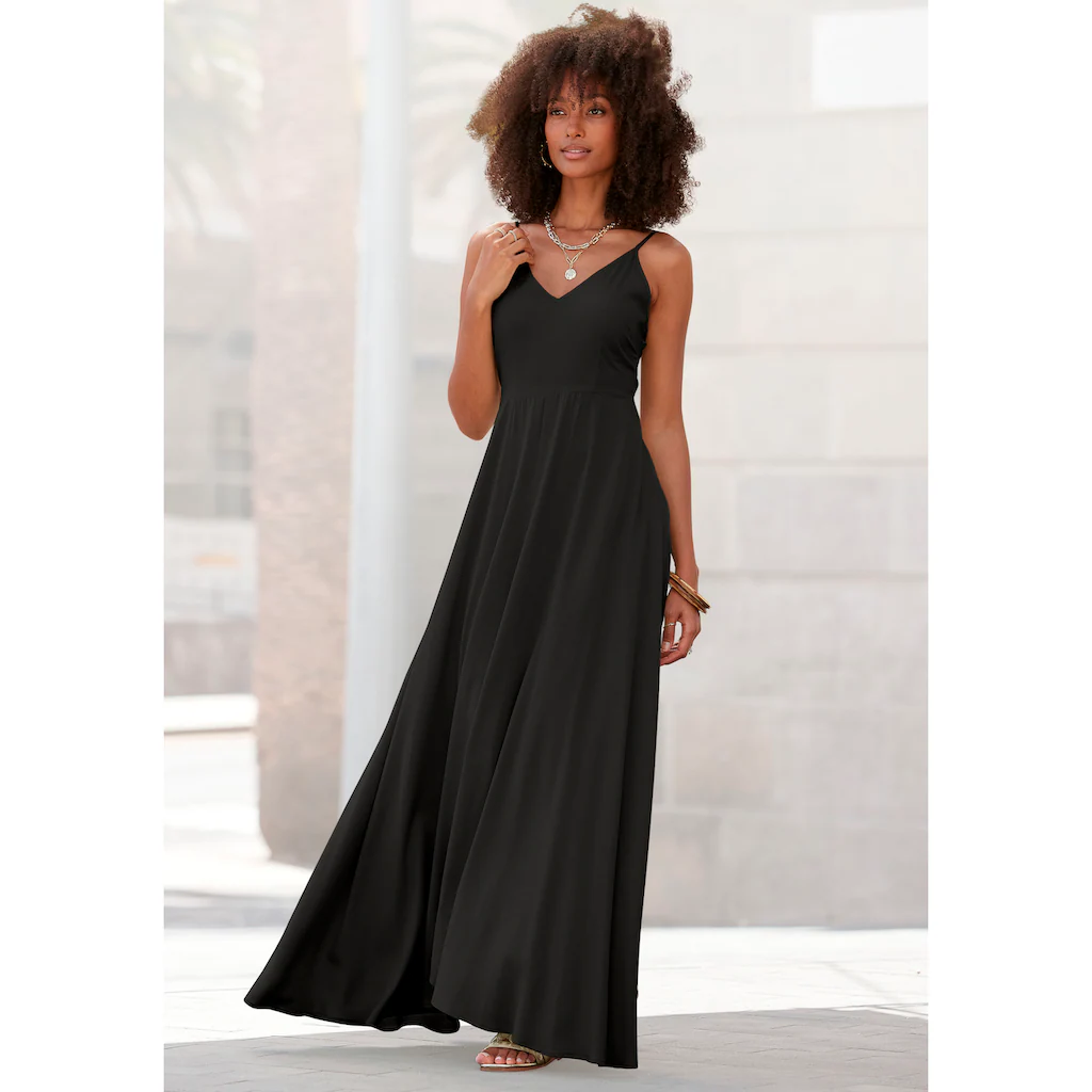 LASCANA Maxikleid aus gewebter Viskose Cut-Out am Rücken Sommerkleid Speichern exportieren
