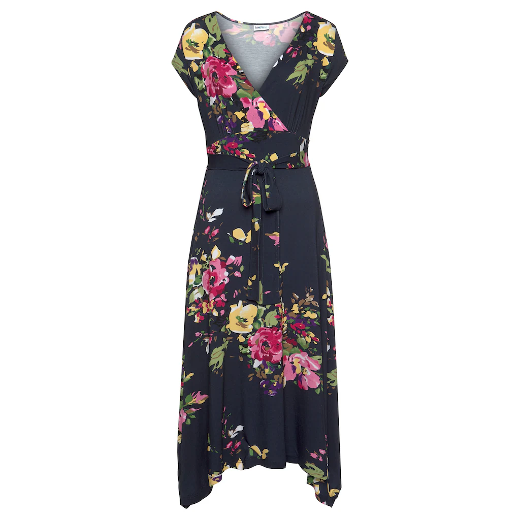 Beachtime Sommerkleid mit Zipfelsaum und Schleife in der Taille Jerseykleid Strandkleid Black Friday Preise