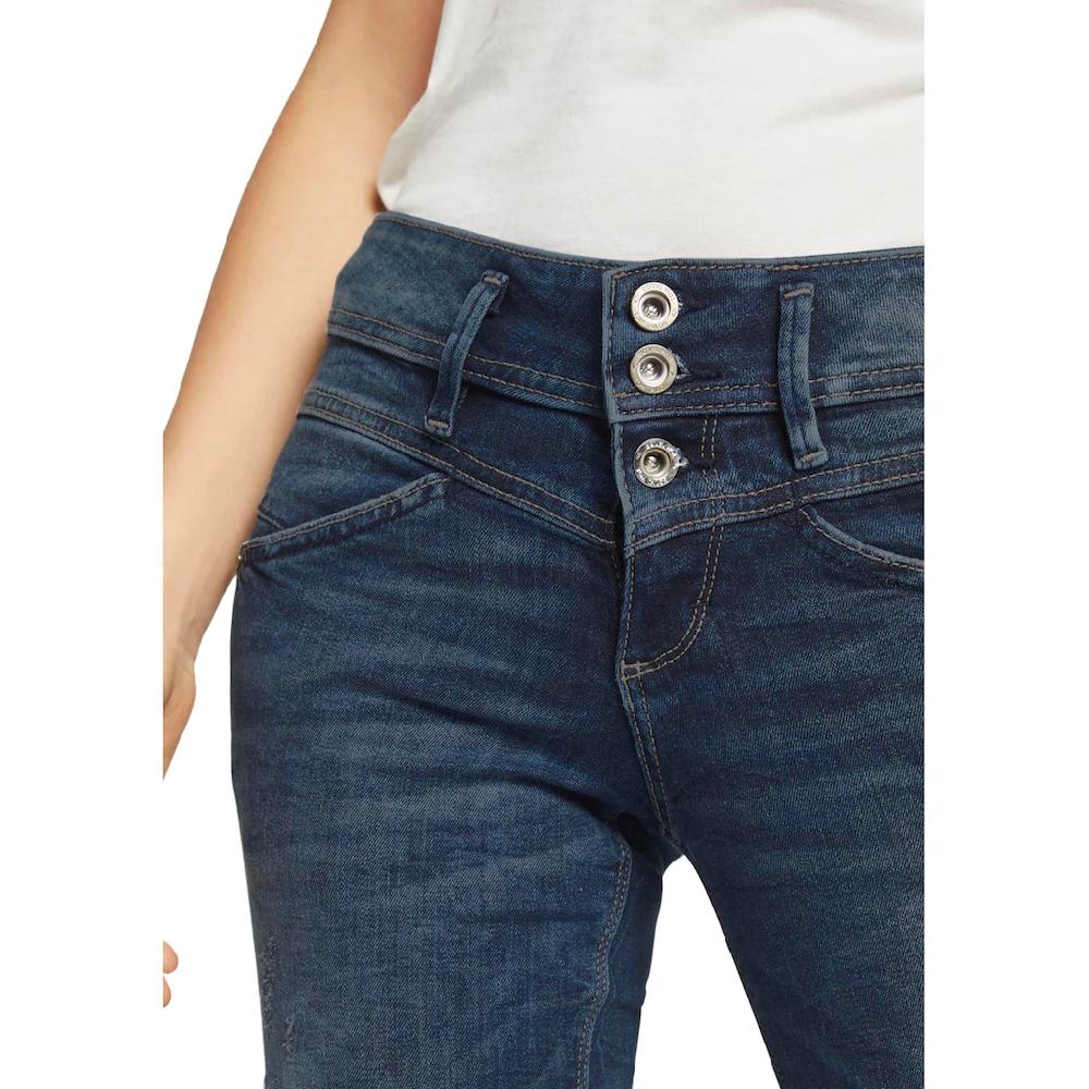 TOM TAILOR Slim-fit-Jeans »Alexa Slim« mit Knopfleiste und dekorativ gesteppter Passe Auslauf