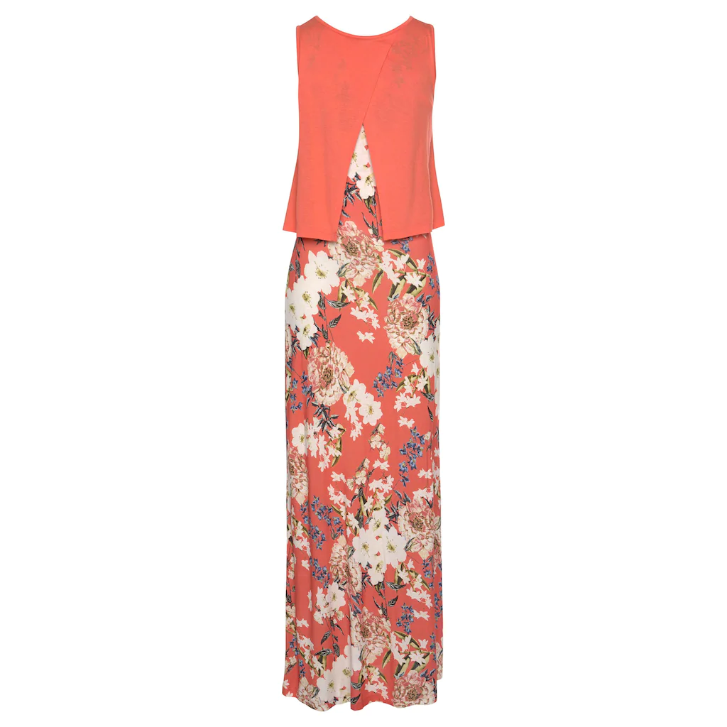 s.Oliver Maxikleid im Lagen-Look mit Blumenprint Sommerkleid Strandkleid im Angebot