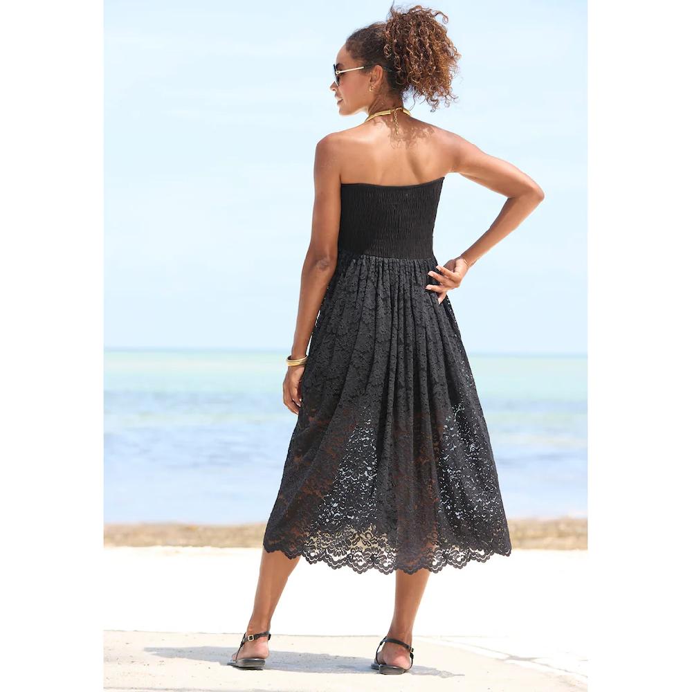 LASCANA 2-in-1-Kleid aus geblümter Spitze Sommerkleid oder Maxirock elastisch Kostenloser Versand