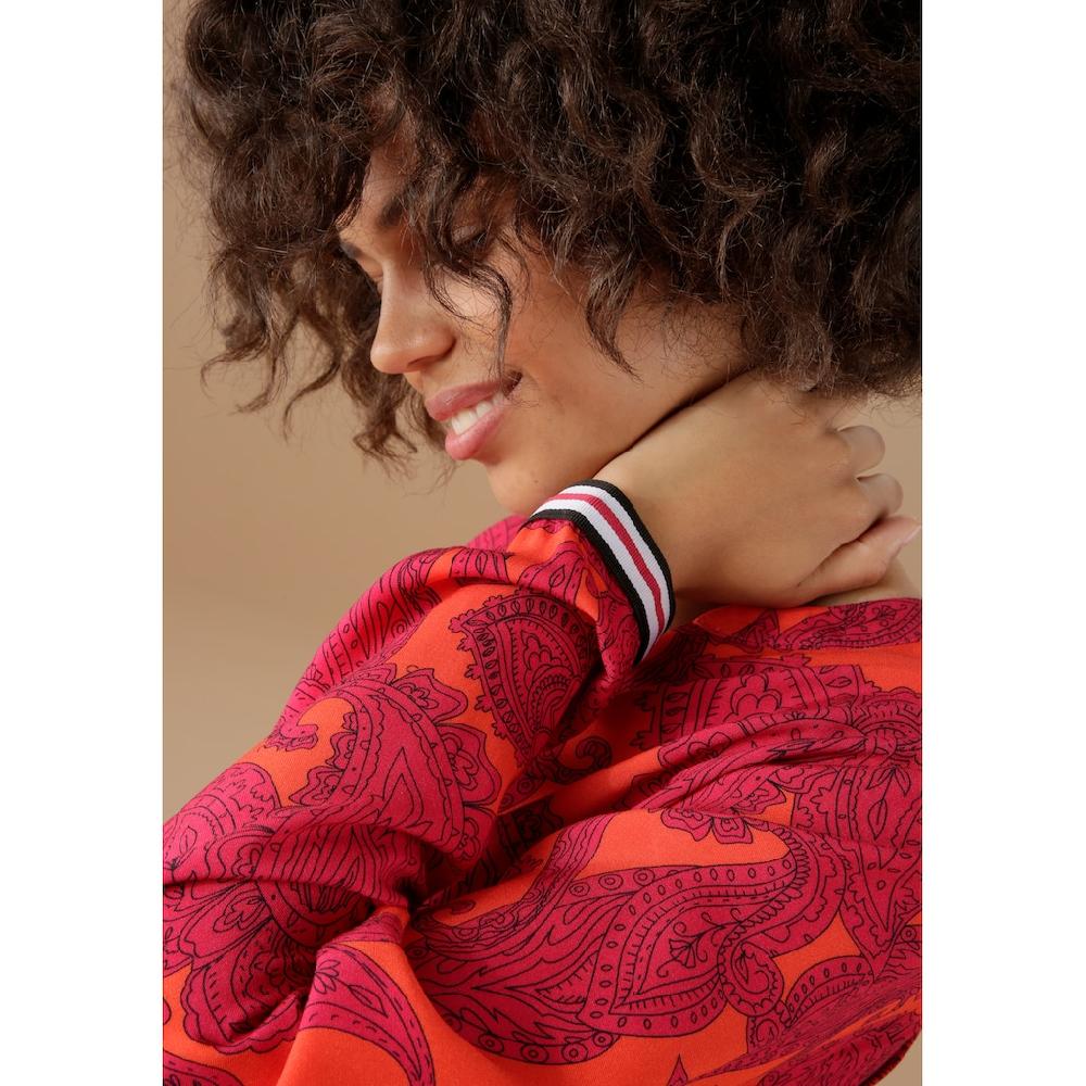 Aniston CASUAL Schlupfbluse mit farbenfrohem großflächigem Ornament-Druck Cyber Monday