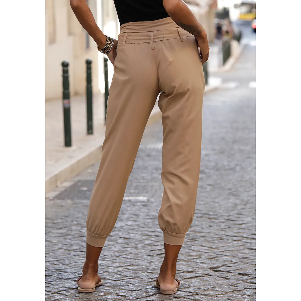 Buffalo Strandhose aus Leinen-Mix Leinenhose Sommerhose Strandmode Weihnachtsangebot
