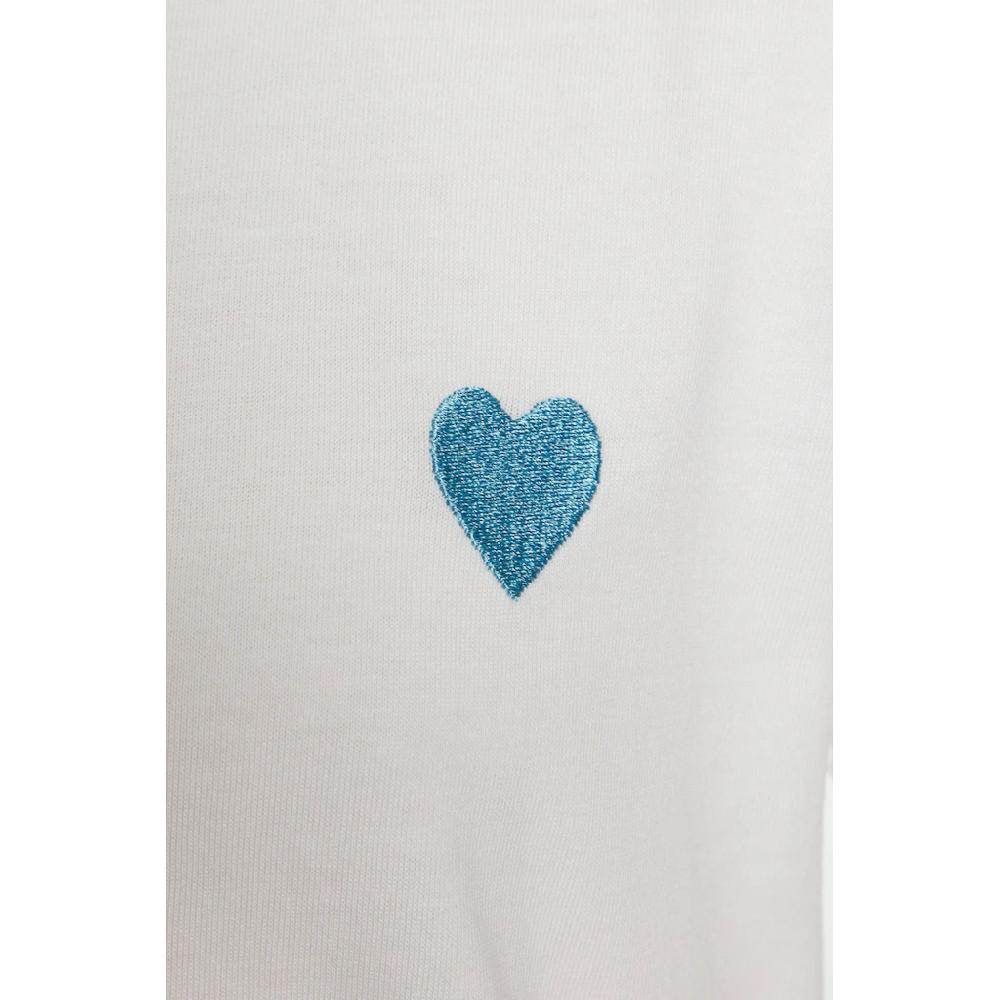 LASCANA T-Shirt mit süßer Herz-Stickerei Kurzarmshirt aus Baumwolle Jubiläumsangebot