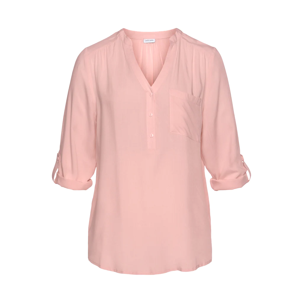 LASCANA Schlupfbluse mit 3/4-Ärmeln und Knopfleiste Damenbluse Online Outlet