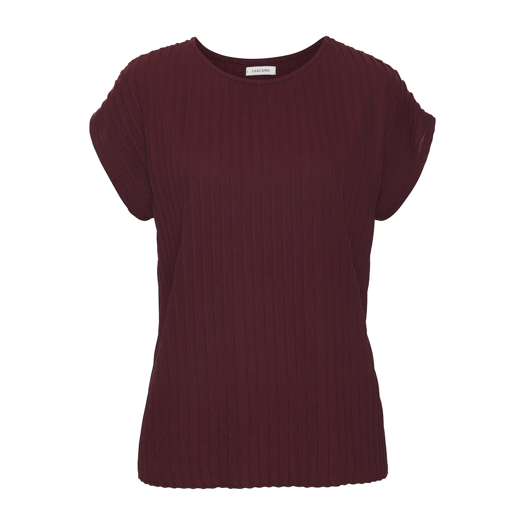 LASCANA Kurzarmshirt mit Biesenstruktur bügelfreies T-Shirt aus moderner Strukturware Kauf eins, bekomm eins gratis