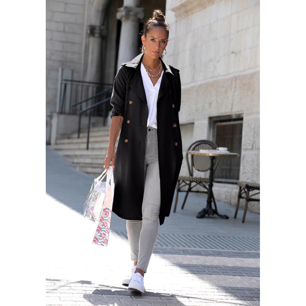 LASCANA Trenchcoat (mit Bindegürtel) zum Regulieren leichter Damenmantel ohne Futter casual-chic Neueste Stile