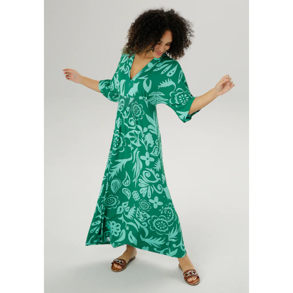 Aniston SELECTED Maxikleid mit weiten 3/4-langen Ärmeln Sonderangebot der Fabrik