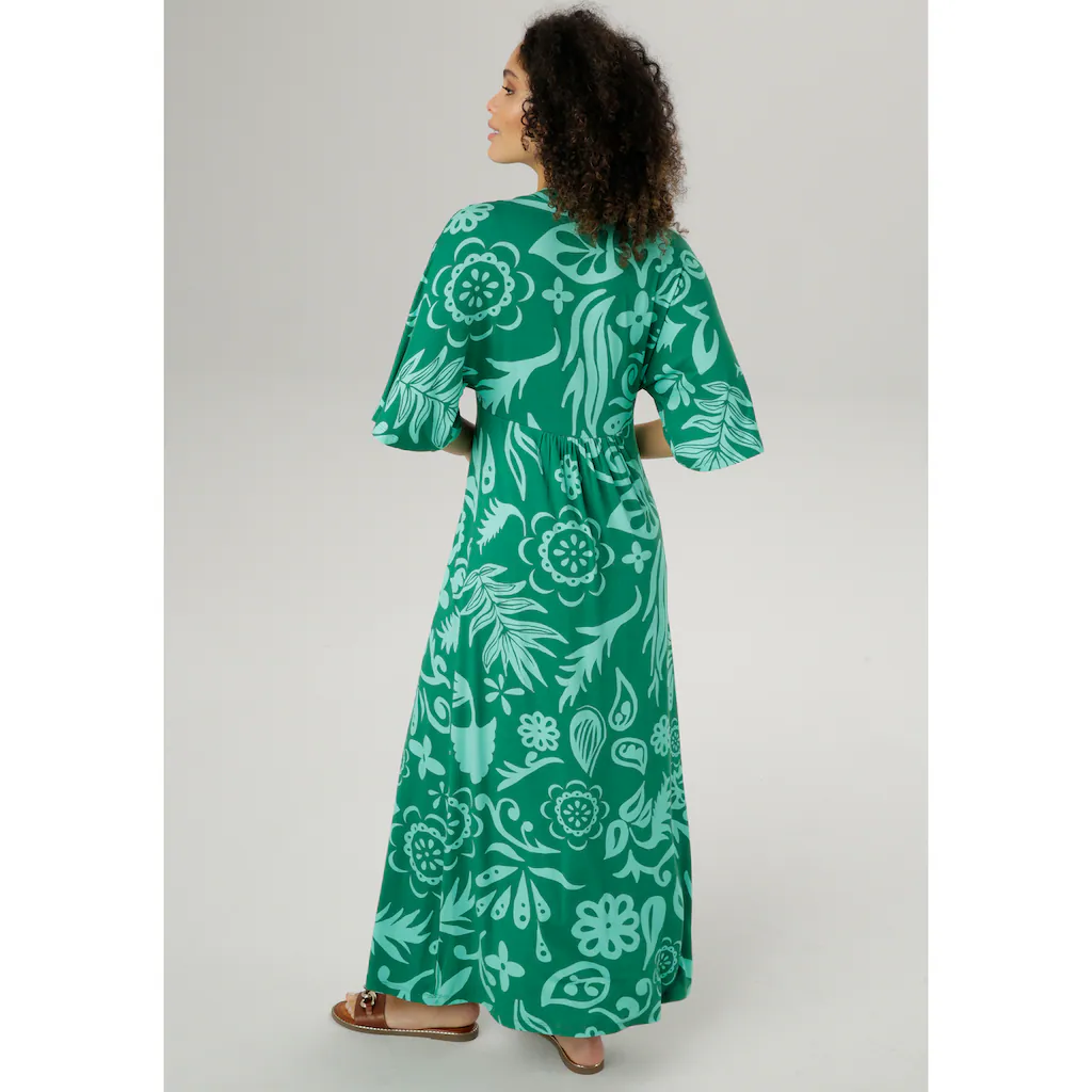 Aniston SELECTED Maxikleid mit weiten 3/4-langen Ärmeln Sonderangebot der Fabrik