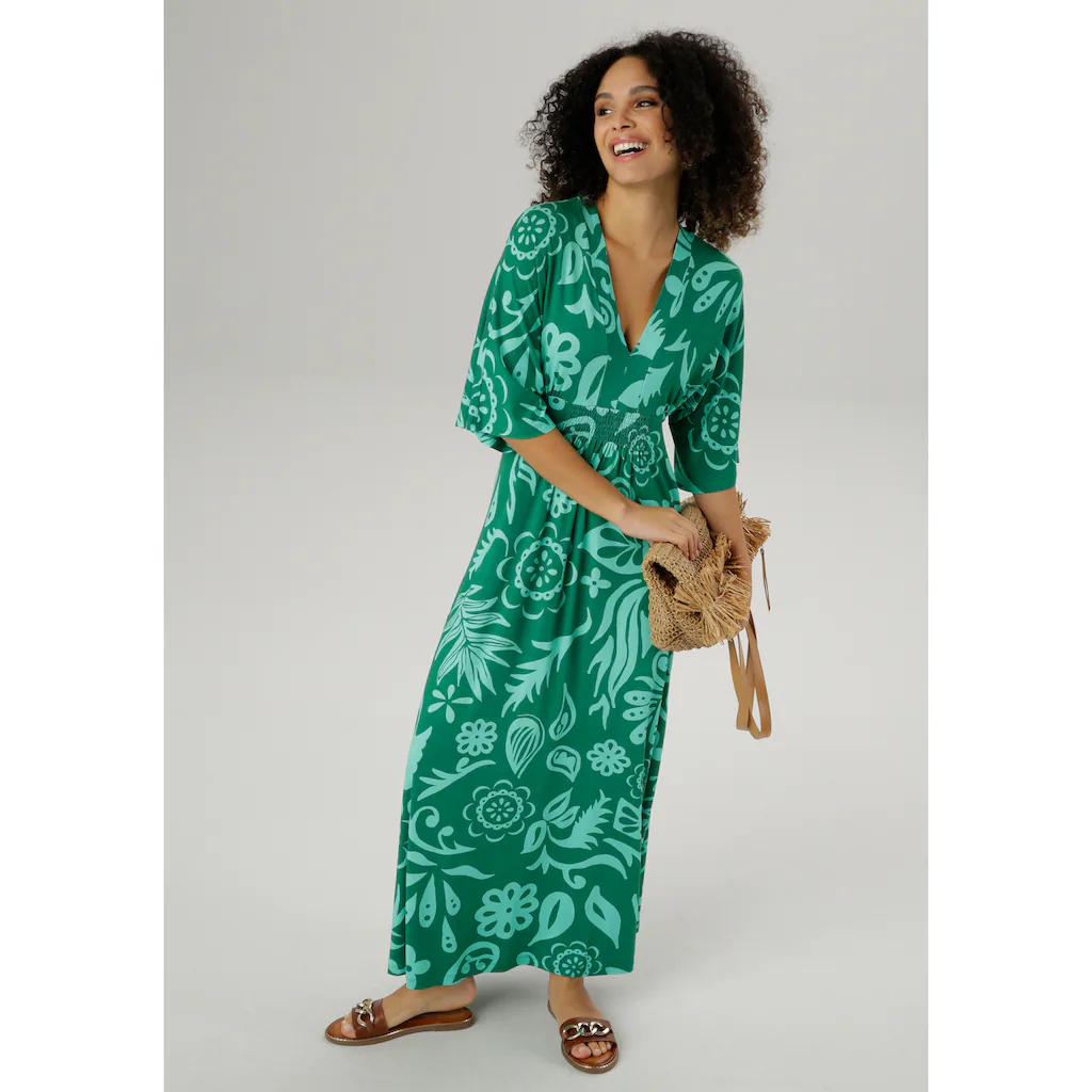 Aniston SELECTED Maxikleid mit weiten 3/4-langen Ärmeln Sonderangebot der Fabrik