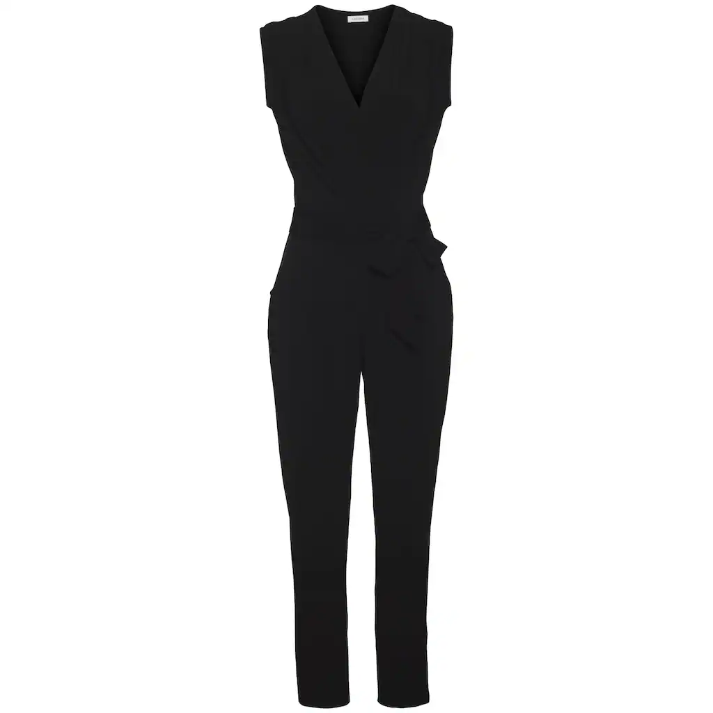 LASCANA Overall (mit Bindegürtel) aus knitterfreier Ware eleganter Jumpsuit in Wickeloptik bügelfrei Bis zu 55% Rabatt