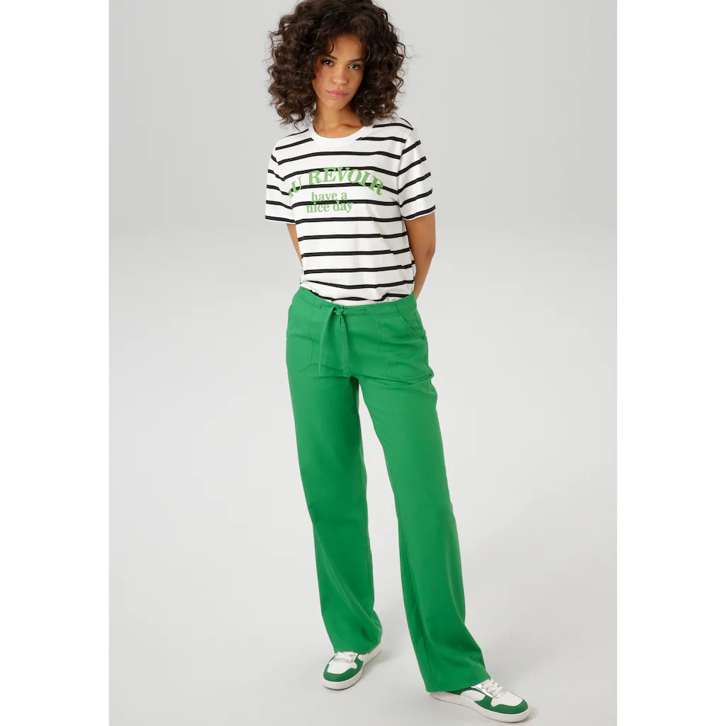 Aniston CASUAL Leinenhose mit Bindeband Super Rabatt