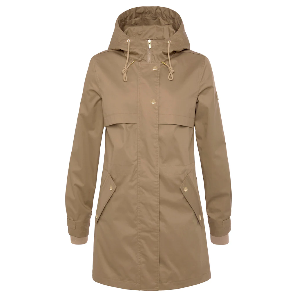 French Connection Outdoorjacke mit Kapuze Saumschlitz mit Druckknöpfen auf der Rückseite 50% Rabatt für begrenzte Zeit