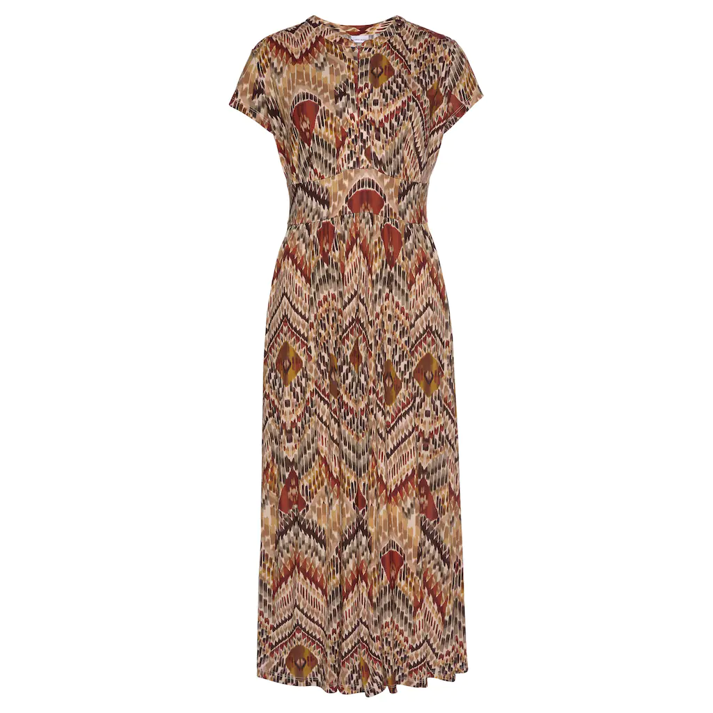 LASCANA Midikleid mit Ethnoprint und Reißverschluss vorne Sommerkleid Strandkleid Rabatte dieses Monats