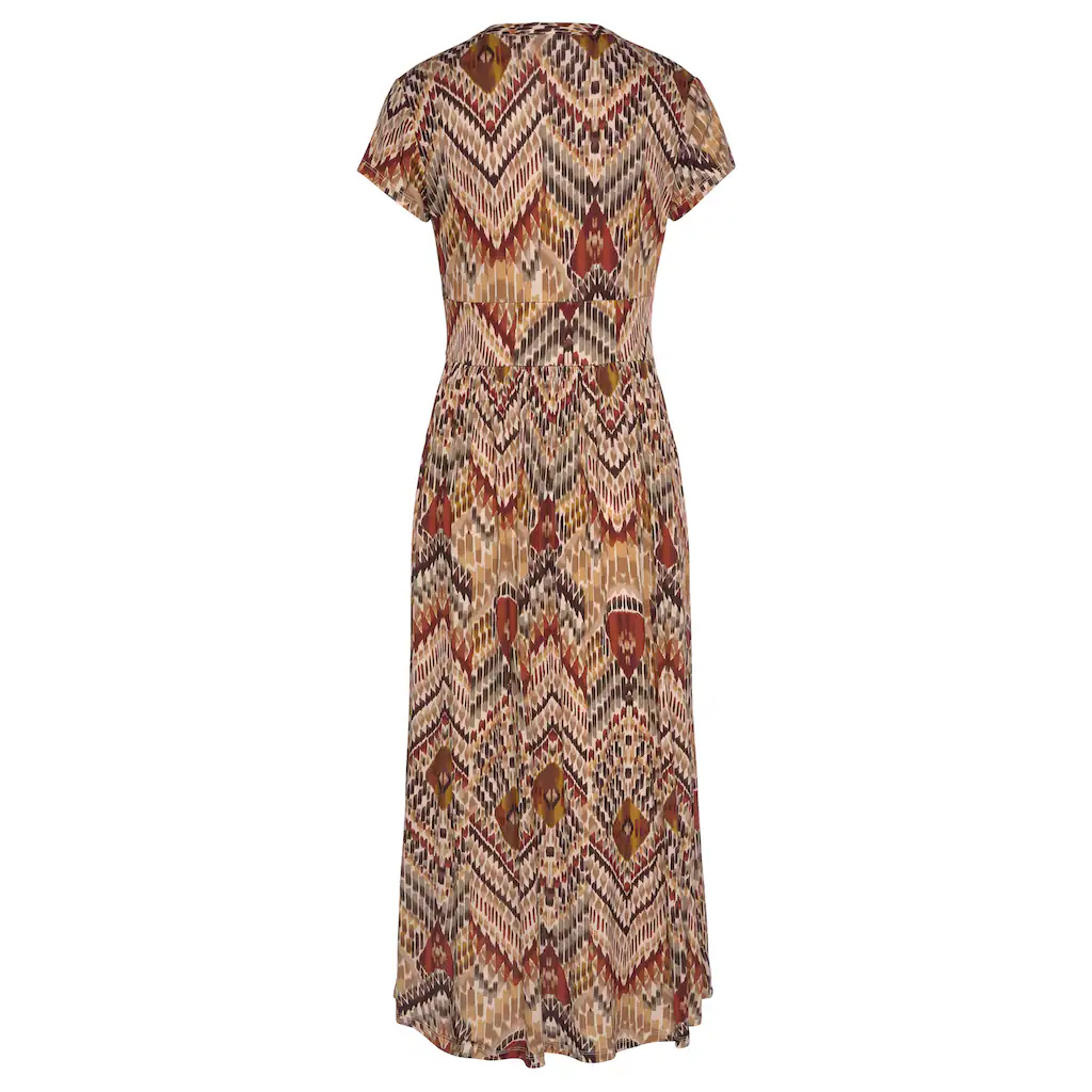 LASCANA Midikleid mit Ethnoprint und Reißverschluss vorne Sommerkleid Strandkleid Rabatte dieses Monats