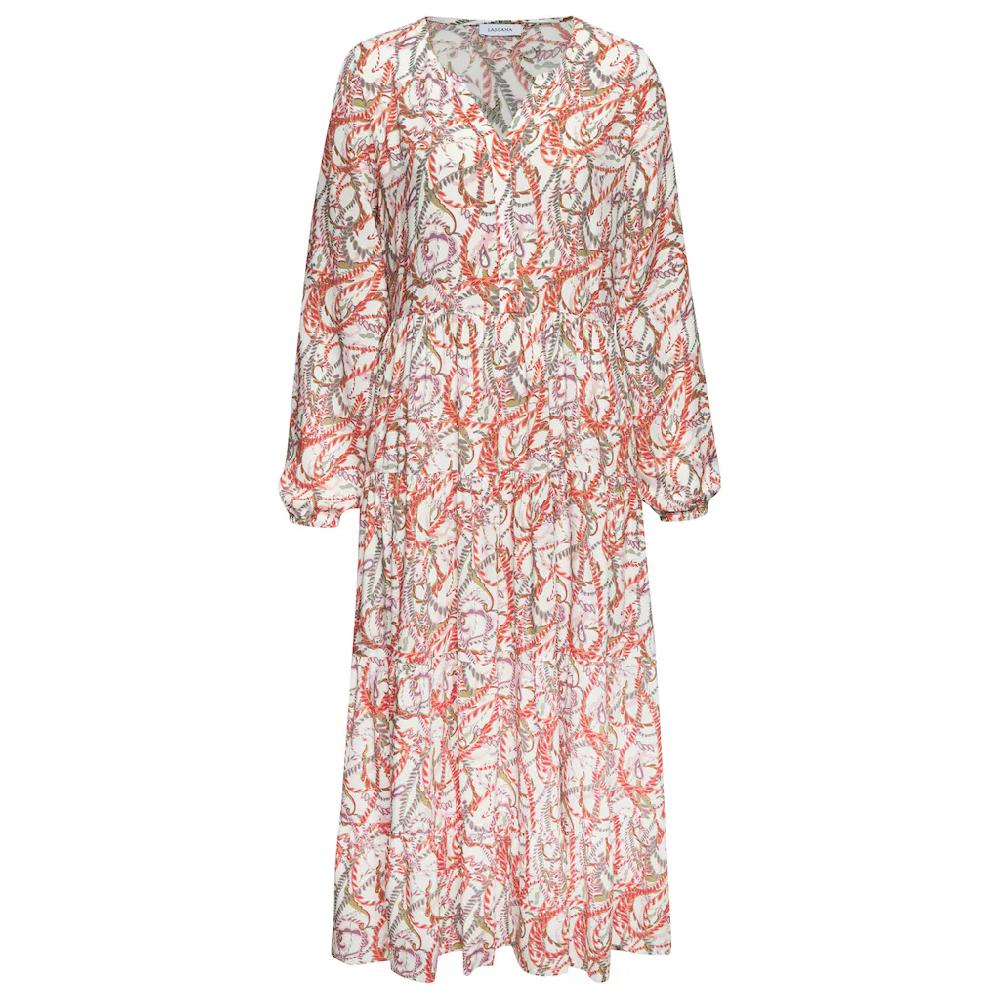 LASCANA Maxikleid mit Alloverprint und Volants langärmlig Druckkleid casual-chic Hotsell