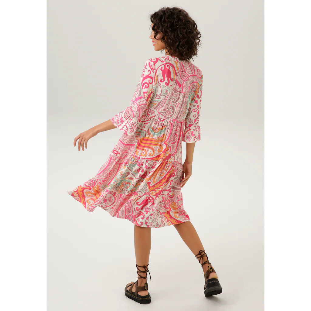 Aniston CASUAL Blusenkleid mit großflächigem Paisley-Druck Meist gekauft