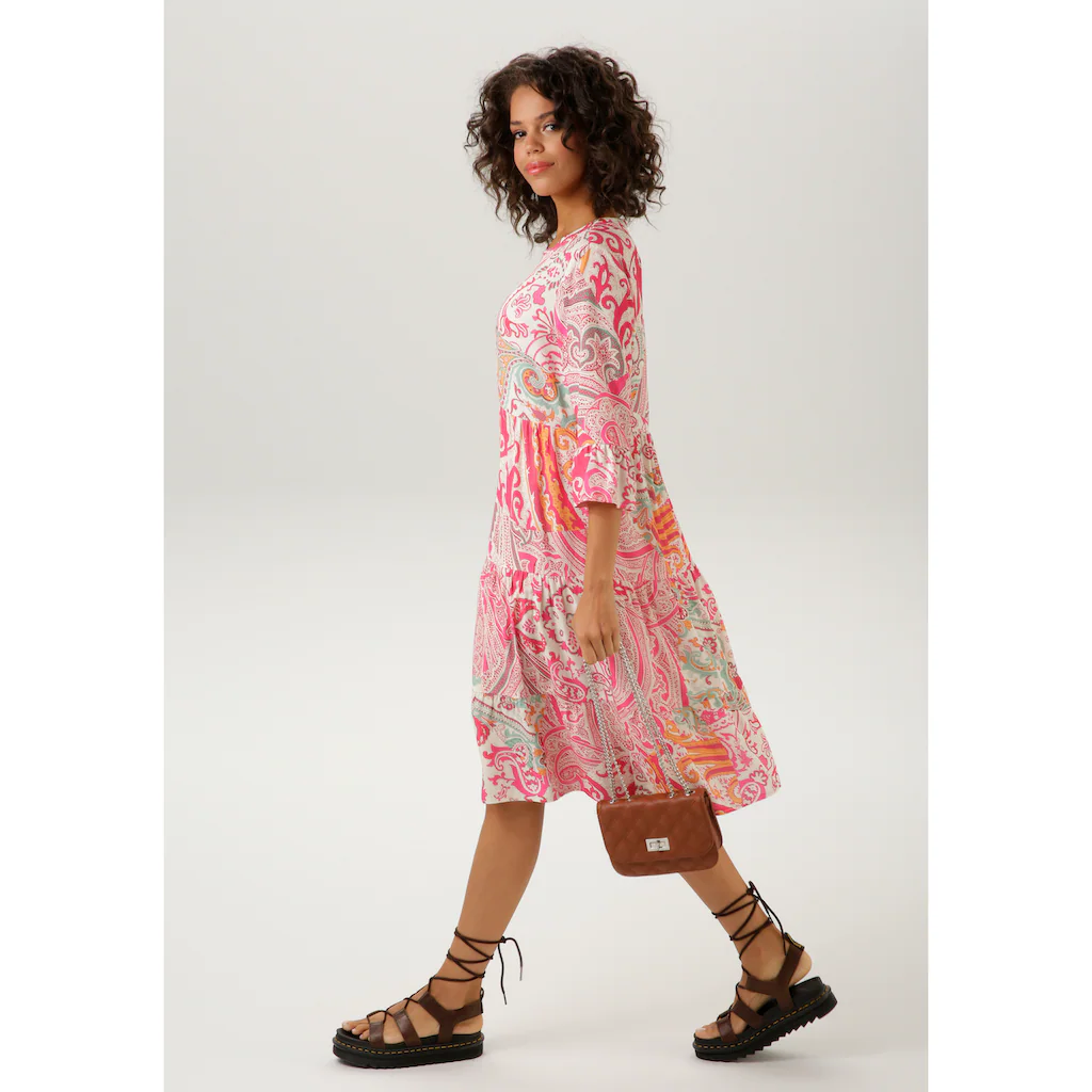 Aniston CASUAL Blusenkleid mit großflächigem Paisley-Druck Meist gekauft