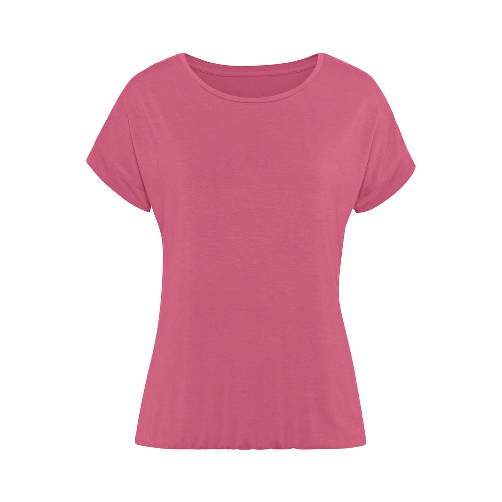 Vivance Kurzarmshirt »mit Gummizug im Bund« (2er-Pack) aus weichem Viskose-Stretch Sonderangebot