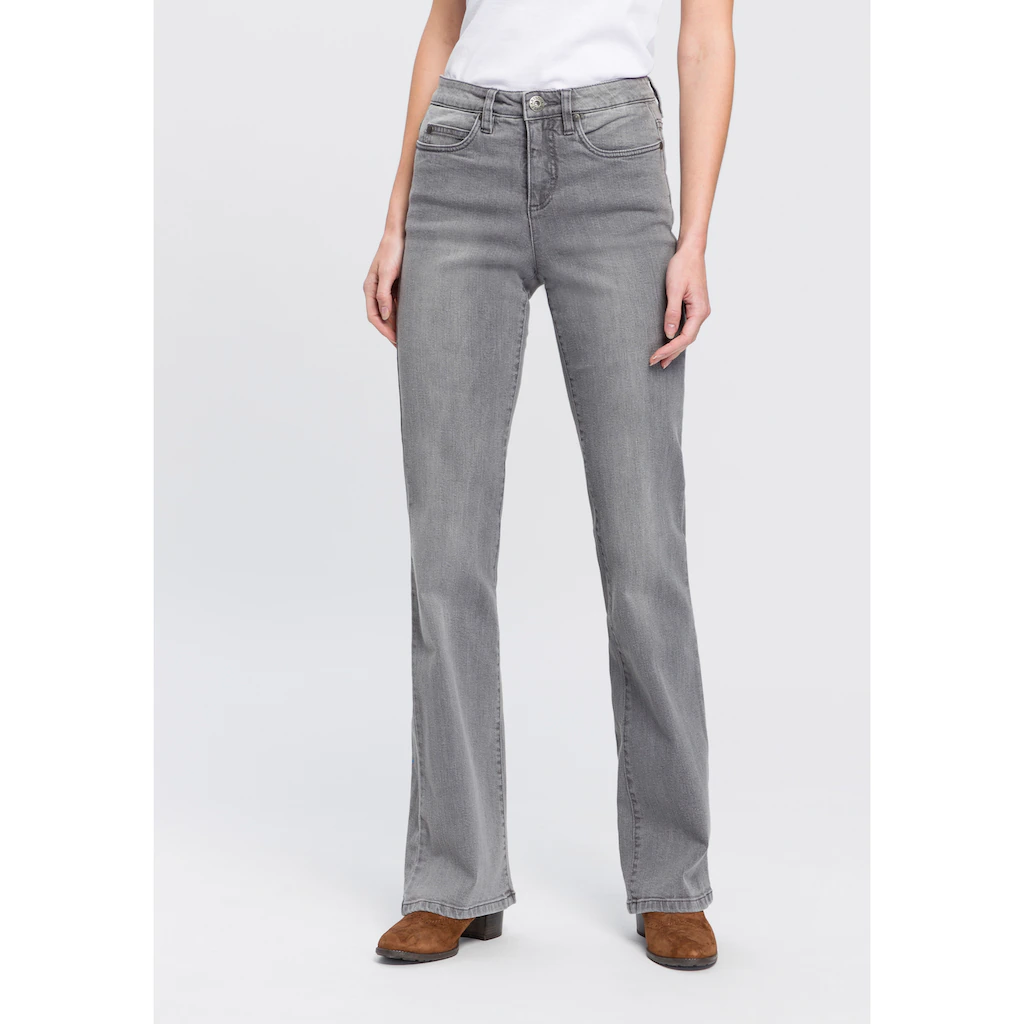 Arizona Bootcut-Jeans »Comfort-Fit« ausgestellte Beinform mit Eingrifftaschen High-Waist Günstig kaufen