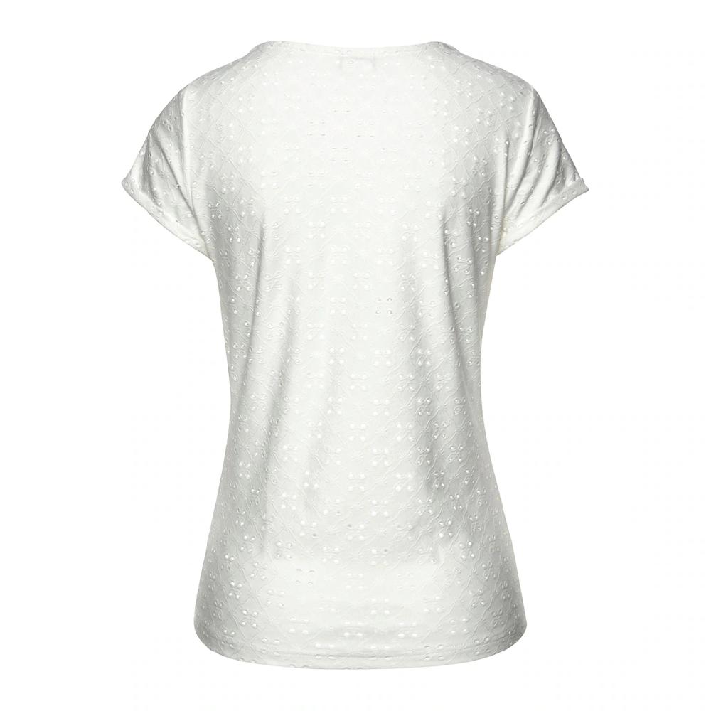 LASCANA Strandshirt mit Lochstickerei T-Shirt Kurzarmshirt Basic Großer Ausverkauf