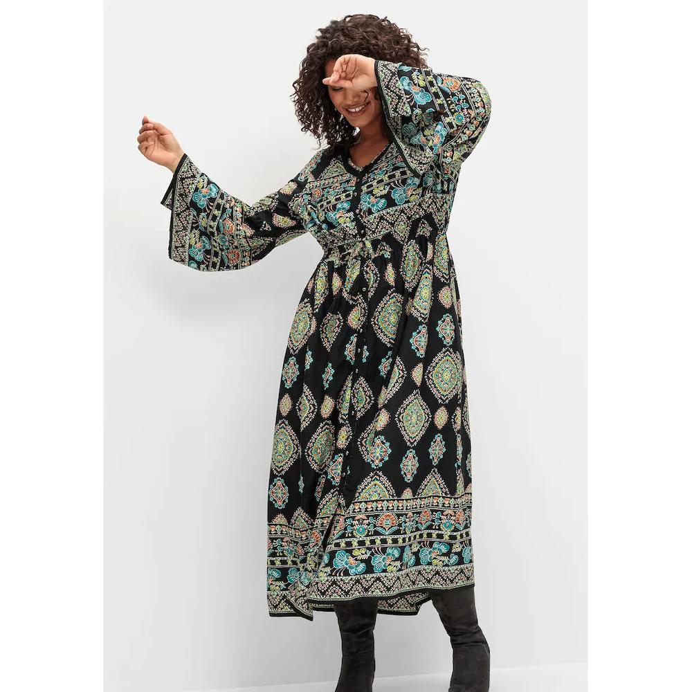 sheego by Joe Browns Maxikleid »Große Größen« im Boho-Stil mit Trompetenärmeln Flash Sale