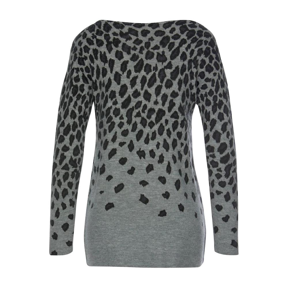 LASCANA Strickpullover mit Leomuster weicher Damenpullover mit Alloverprint Online Shopping
