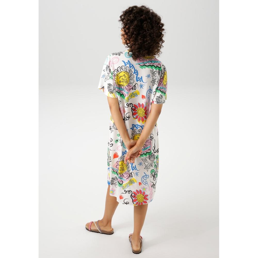 Aniston CASUAL Sommerkleid mit farbenfrohem kunstvollen Druck - NEUE KOLLEKTION Exklusivangebot