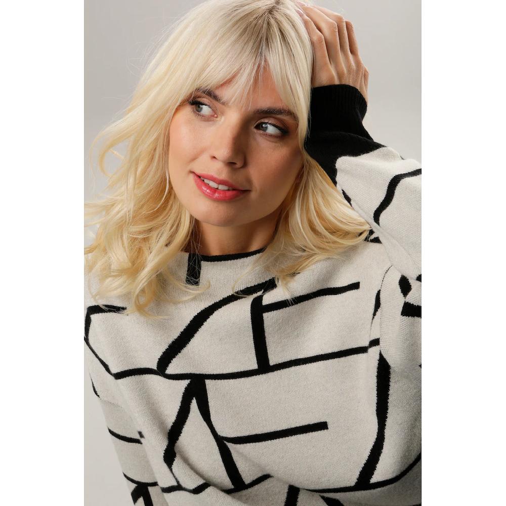 Aniston SELECTED Strickpullover mit elegantem Jacquard-Muster Cyber Monday