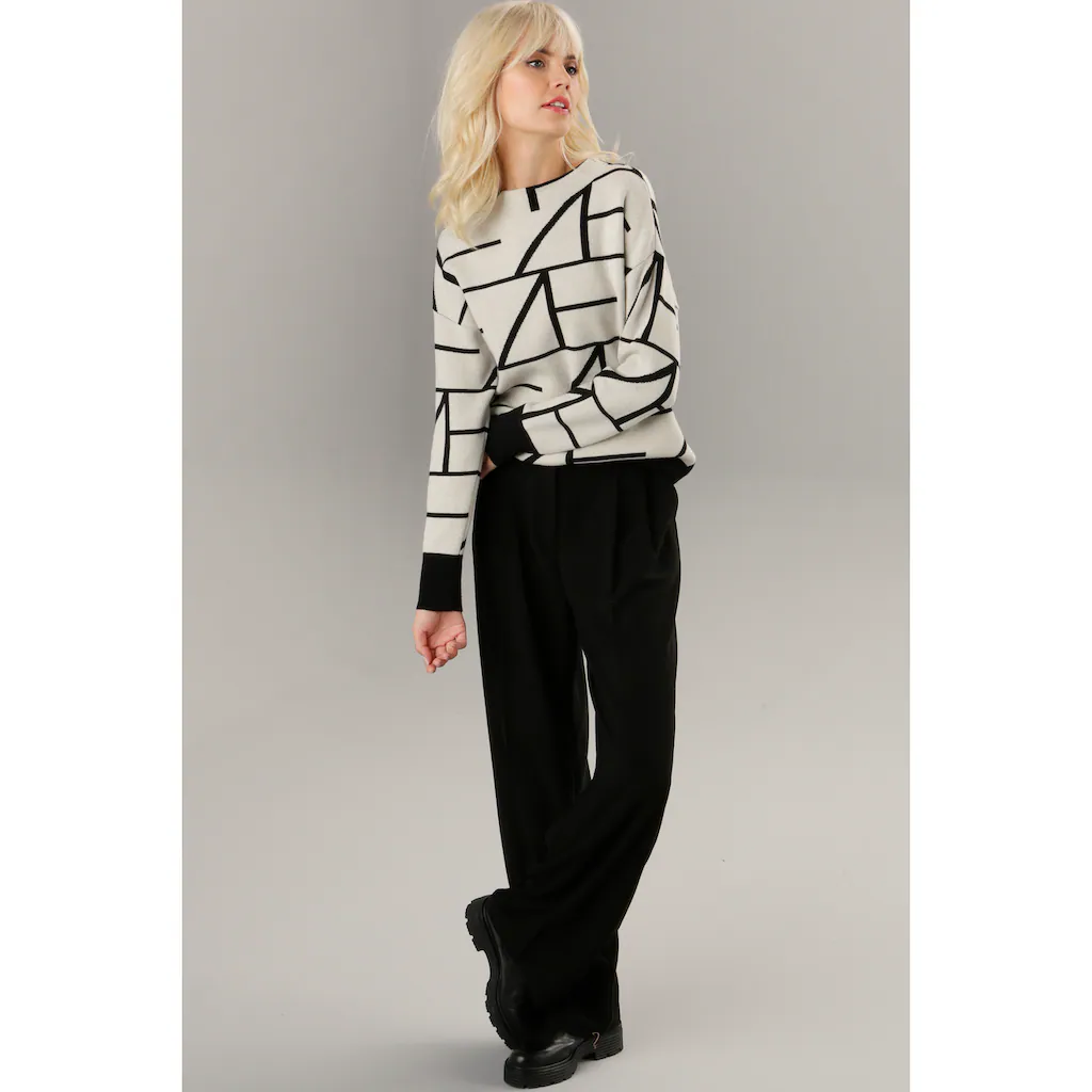 Aniston SELECTED Strickpullover mit elegantem Jacquard-Muster Cyber Monday