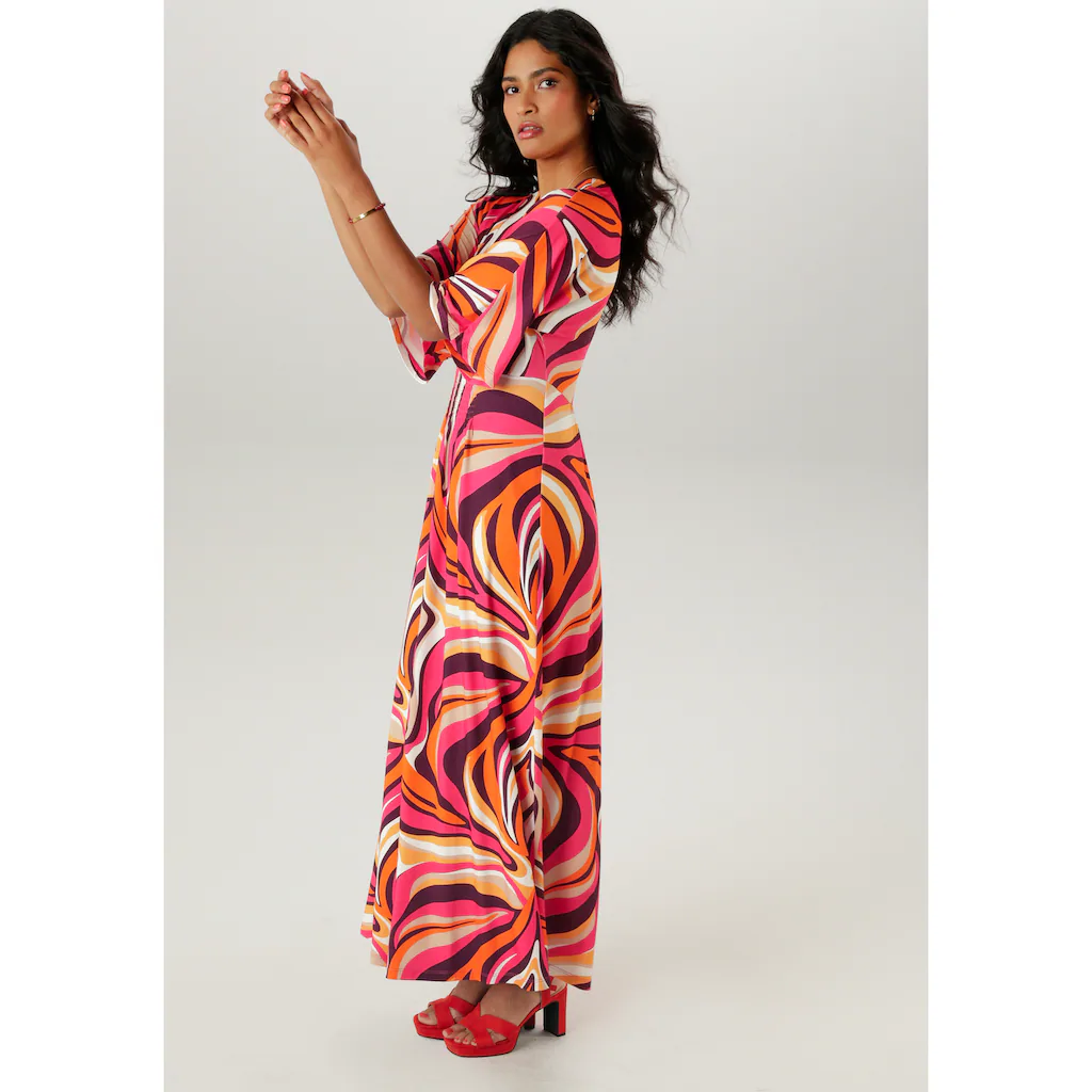 Aniston SELECTED Maxikleid mit weiten 3/4-langen Ärmeln - NEUE KOLLEKTION Top Angebot