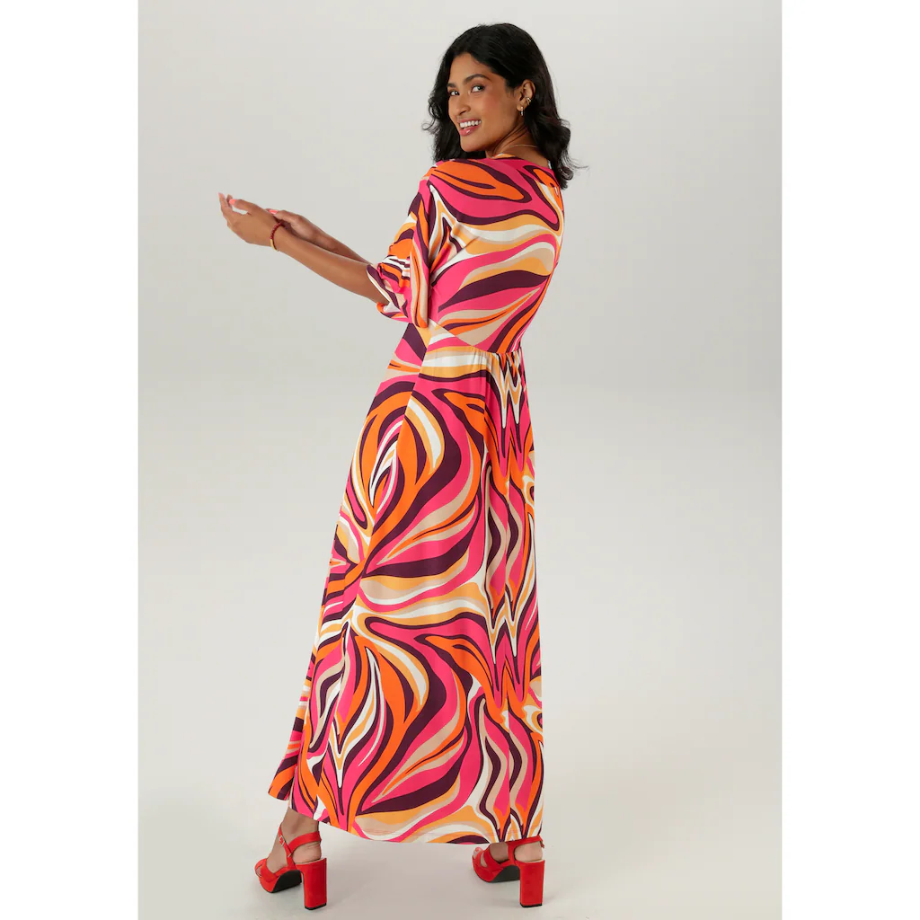 Aniston SELECTED Maxikleid mit weiten 3/4-langen Ärmeln - NEUE KOLLEKTION Top Angebot